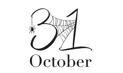 31 st day date october month spider web text font number thirty one day date october month sign symbol happy halloween day spider spider web black color ghost event part decoration spooky character © StreetOnCamara