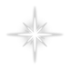 White Sparkle Light Effect – Glowing Starburst, Flare, and Bling on Transparent Background PNG