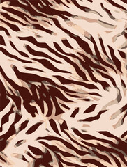 Seamless zebra skin pattern with isolated abstract hand drawn art wild leopard animal tiger skin background elements in black and white colors.Leopard , zebra and tiger mix furry skin seamless pattern