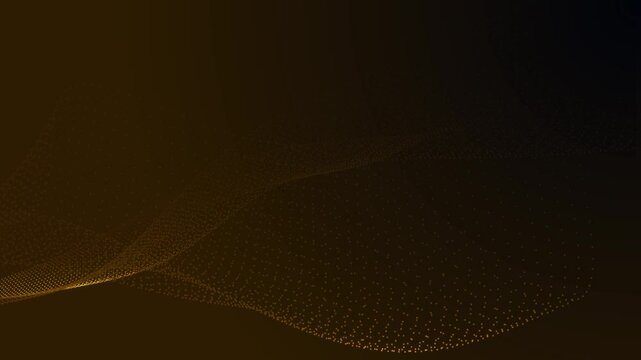 Abstract golden color geometric lines pattern wave background. Futuristic technology style. Seamless motion graphic loop 4k