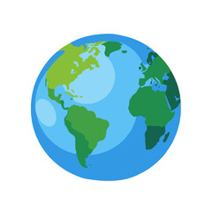 Fototapeta premium Cartoon World Globe Image-Earth Illustration with Continents-Educational Geography Icon-Global Awareness Graphic-World Map Clipart-Planet Earth Vector-Continents Art-Global Unity Design