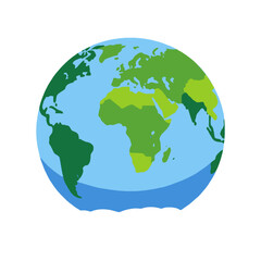 World Globe Illustration-Geographic Continent Map Image-Educational Resources for Earth Science-Global Awareness Graphic-Continents and Oceans Visualized