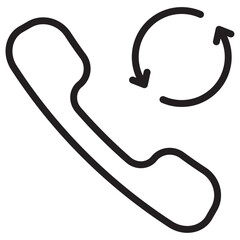 Call back icon thin vector sign symbol