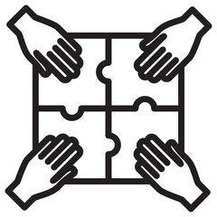 Obraz premium collaboration icon thin vector sign symbol