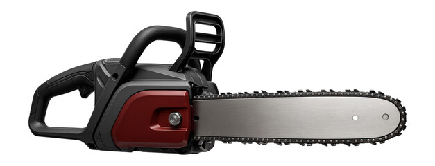 Heavy-duty electric chainsaw with a 20-inch bar for felling medium-sized trees on a farm.