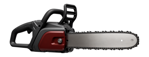 Heavy-duty electric chainsaw with a 20-inch bar for felling medium-sized trees on a farm.