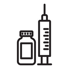 Covid 19 vaccine icon thin vector sign symbol