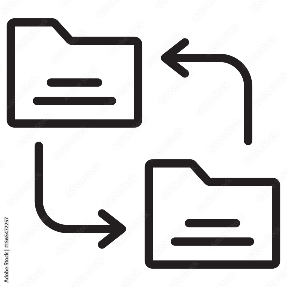 Poster data synchronization icon thin vector sign symbol