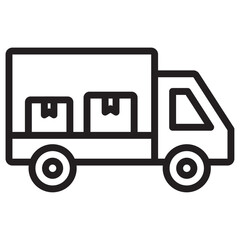 delivery truck icon thin vector sign symbol