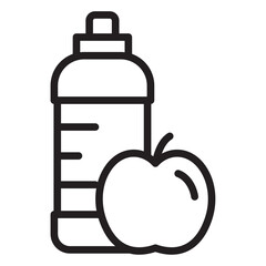 Diet drink icon thin vector sign symbol