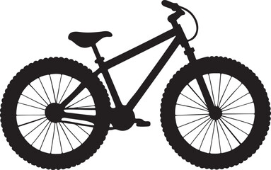Naklejka premium fat bike silhouette, black and white silhouette, vector and illustration