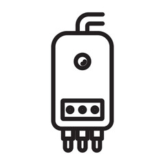 Electric heating boiler icon thin vector sign symbol