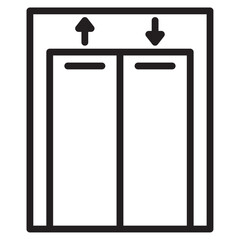 Elevator lift icon thin vector sign symbol