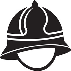 Naklejka premium fireman helmet silhouette, black and white silhouette, vector and illustration