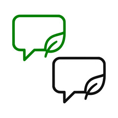 Naklejka premium Eco-dialogue or green communication icon