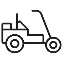 Lawn mower icon thin vector sign symbol