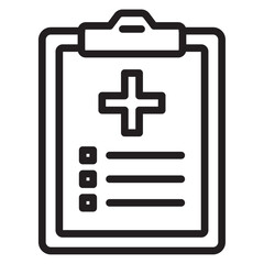 medical clipboard form icon thin vector sign symbol