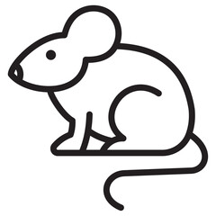 Mouse animal icon thin vector sign symbol