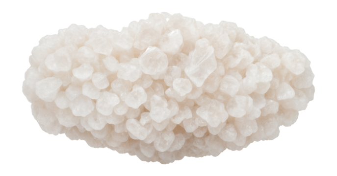 Granular gypsum sample with white to slightly pinkish hue and crystalline structure