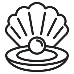 Pearl icon thin vector sign symbol