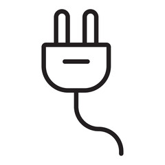 Plug icon thin vector sign symbol
