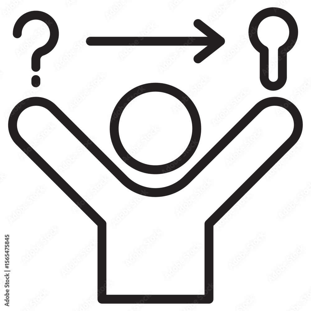 Poster problem solving skills icon thin vector sign symbol