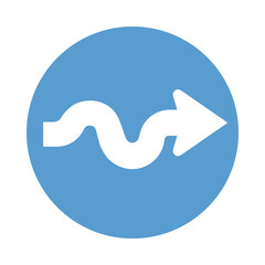 Blue arrow icon illustration vector for web design communication