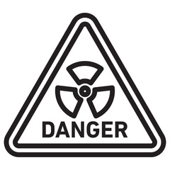 Radiation Hazard Keep Out icon thin vector sign symbol