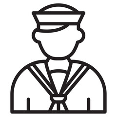 Sailor icon thin vector sign symbol