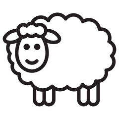 sheep icon thin vector sign symbol