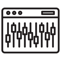 Sound mixer icon thin vector sign symbol