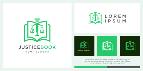 Justice book logo design with scales shape