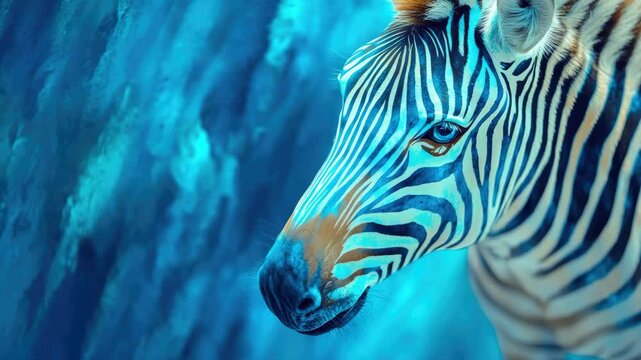 Stunning  of zebra swimming in the ocean, demonstrating unique adaptability to aquatic environments.