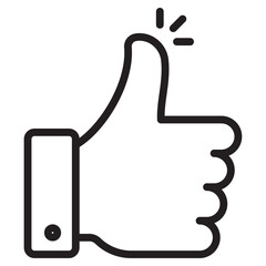 Thumbs Up icon thin vector sign symbol