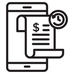 Transaction history icon thin vector sign symbol
