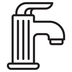 Water tap icon thin vector sign symbol