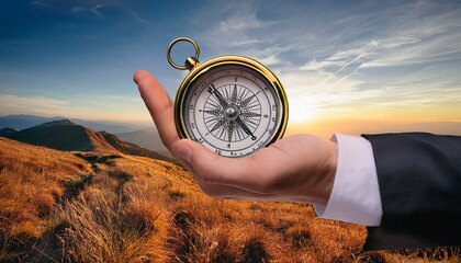 hand hold compass strategic explorer for businesse
