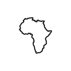 africa map icon thin vector sign symbol