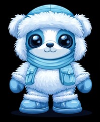 Cute Cartoon Bear Teddy Monster Character in 3D Vector Illustration