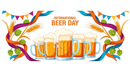Obraz premium Celebrate International Beer Day Hoppy Brews & Festive Cheers!