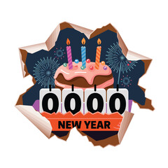 vector Birthdays, New Year celebrations, and the number 2025 Birthday Cake Icon
