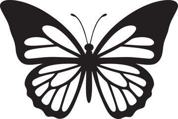 Elegant Black Butterfly Silhouette | Nature Symbol Icon Illustration Vector Format