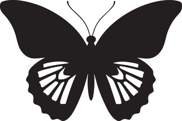 Elegant Black Butterfly Silhouette | Nature Symbol Icon Illustration Vector Format