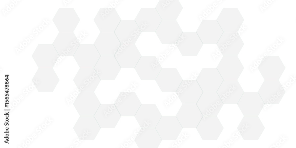 Poster abstract white and gray hexagon technology lines background. abstract white and grey color hexagonal