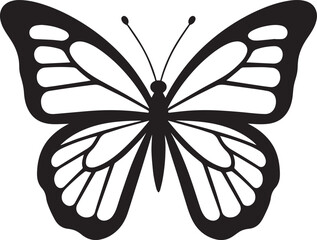 Elegant Black Butterfly Silhouette | Nature Symbol Icon Illustration Vector Format