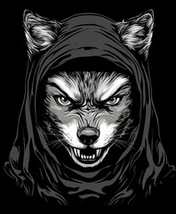 Wild Animal Head Vector Illustration Cartoon Mascot of Lion Tiger Wolf and Cat Fur Drawing
