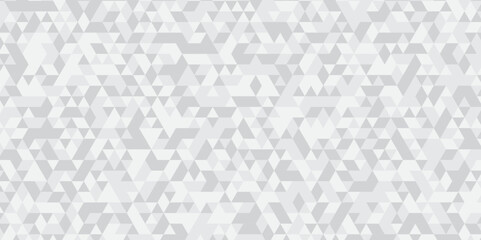 Triangle Vector Abstract Geometric Technology seamless pattern Background. White triangular mosaic backdrop design. Triangle polygonal square abstract banner background.	