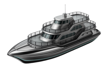 Art Deco passenger ferry with curved lines and tiered decks