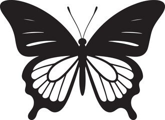 Elegant Black Butterfly Silhouette | Nature Symbol Icon Illustration Vector Format