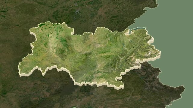 Auvergne Rhone Alpes region, France, extruded. 